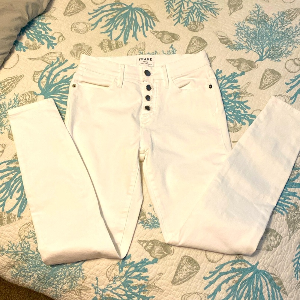 FRAME denim Los Angeles Le High Skinny jeans size 26 white